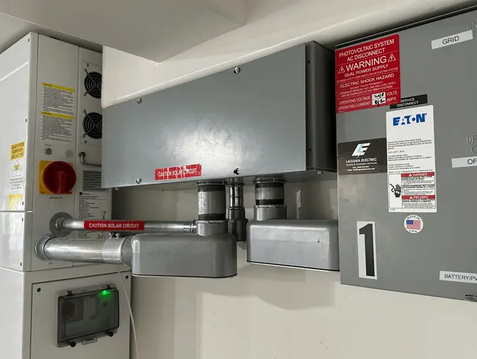 Battery storage system installation detail by Laguna Electric