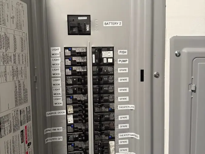 Electrical panel upgrade with battery backup in Laguna Beach home