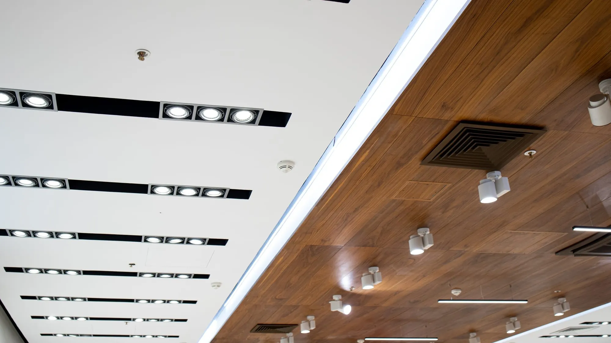 Commercial electrical lighting installation in Orange County retail space